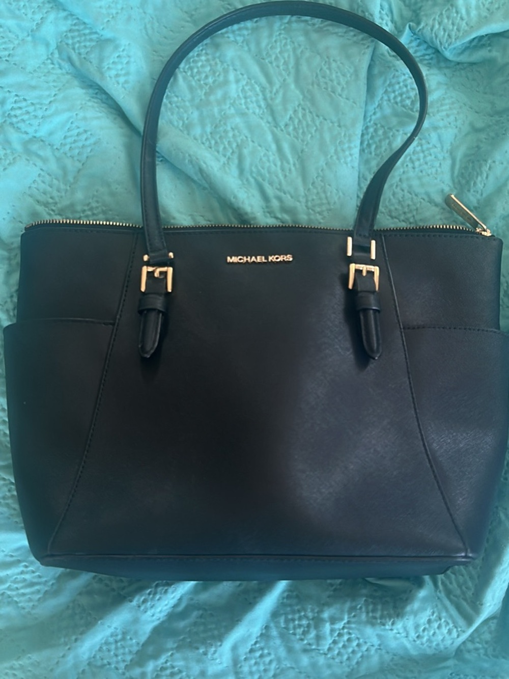 Michael Kors Black Leather Tote Bag